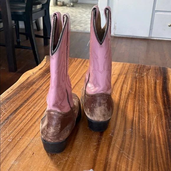 SMOKY MOUNTAIN BOOTS Girls Size 4 Pink and Brown Western Boots - Picture 5 of 7